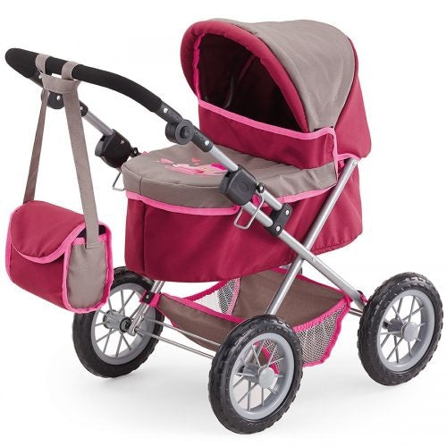 poppenwagen Trendy rood/grijs 67 cm