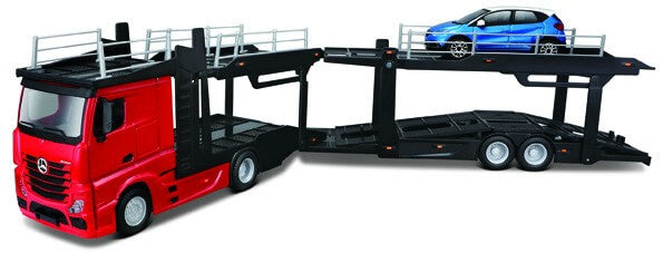 autotransporter Mercedes Actros 1:43 rood/zwart 2-delig