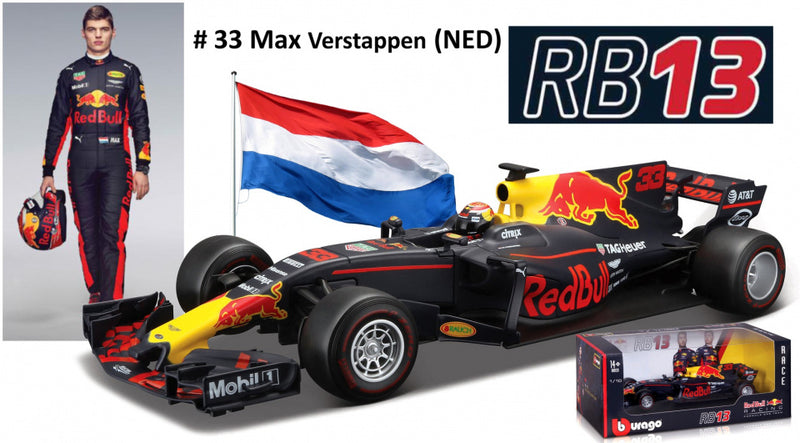 raceauto Max Verstappen 1:18 blauw/rood/geel