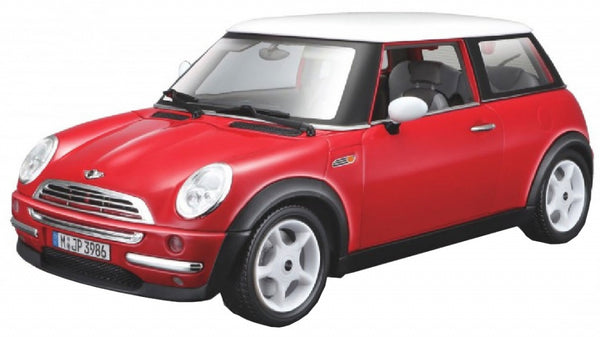 schaalmodel Mini Cooper 2001 20 cm 1:18 rood/wit