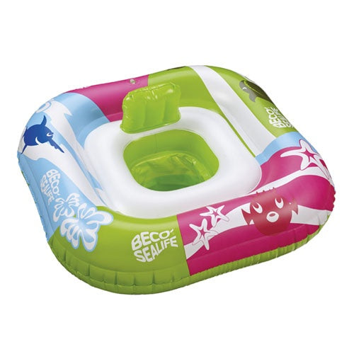 babyzwemzitje Sealife 78 x 78 cm groen/roze/blauw