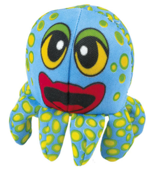 sponsdier Octopus 10 cm polyester blauw