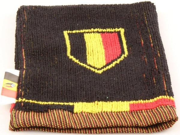 washandje Belgium Football 20 x 14 cm acryl zwart