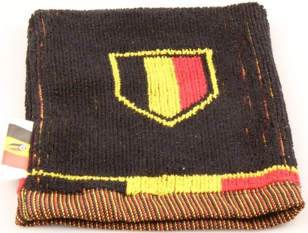 washandje Belgium Football 20 x 14 cm acryl zwart