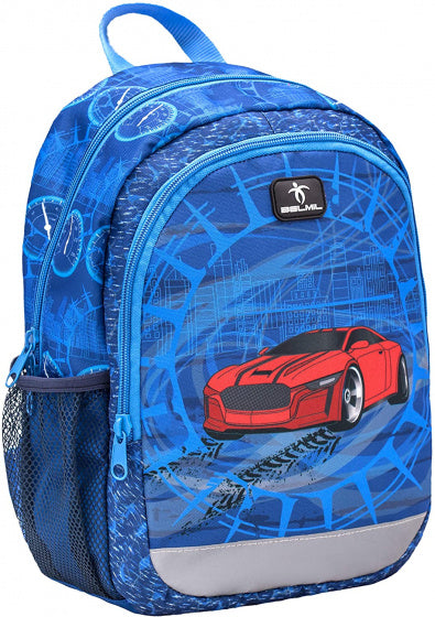 rugzak auto 33 x 13 cm polyester 12 liter blauw/rood