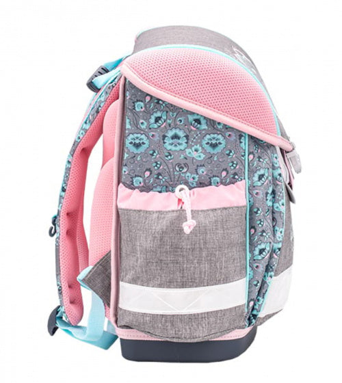 rugzak hartjes junior 19 liter polyester grijs/roze