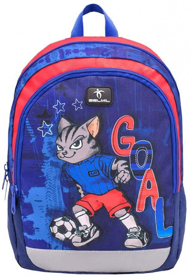 rugzak kat en voetbal junior 12 liter polyester blauw