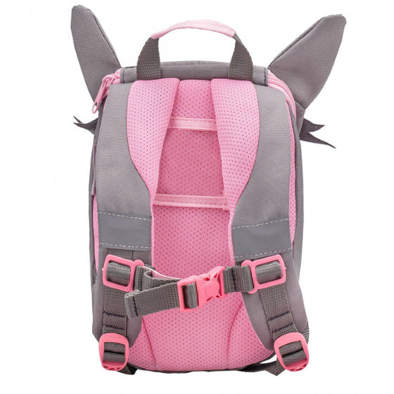 rugzak kitten junior 25 x 18 cm polyester grijs/roze