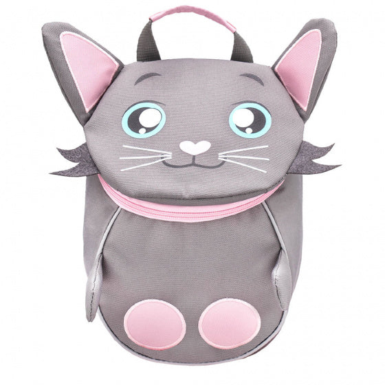 rugzak kitten junior 25 x 18 cm polyester grijs/roze