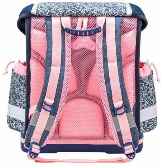 rugzak liefde junior 19 liter polyester blauw/roze