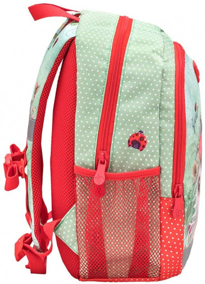 rugzak met egel 33 x 13 cm polyester 12 liter groen/rood