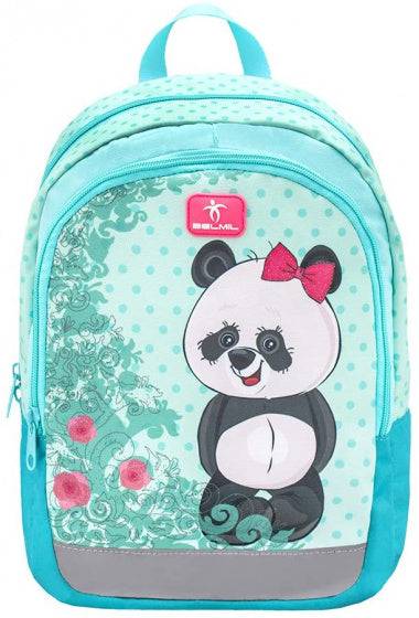 rugzak met panda junior 33 x 13 cm polyester turquoise