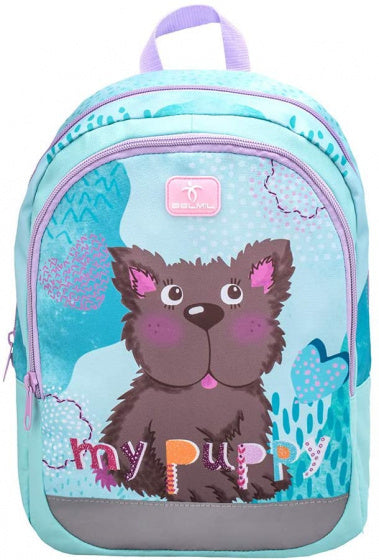 rugzak met puppy junior 12 liter polyester lichtblauw