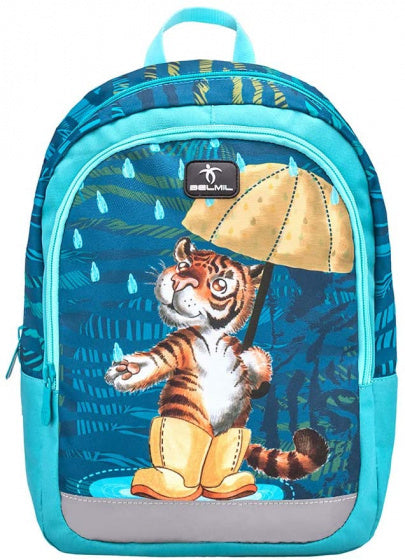 rugzak met tijger 33 x 13 cm polyester 12 liter blauw