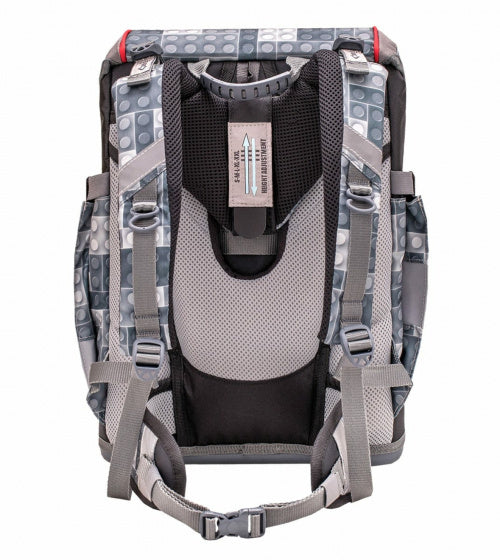 rugzakset Bricks Grey junior 20 L polyester grijs 4-delig