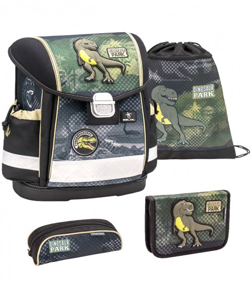 rugzakset Dino Park 19 liter polyester groen 4-delig