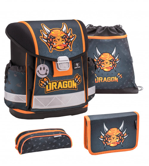 rugzakset Dragon 19 liter polyester blauw/oranje 4-delig