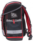 rugzakset motor race 19 liter polyester grijs 4-delig