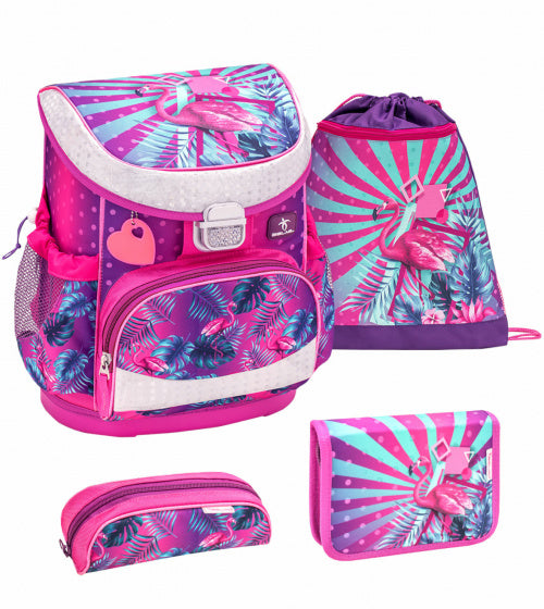 rugzakset Tropical Flamingo 17 L polyester roze 4-delig