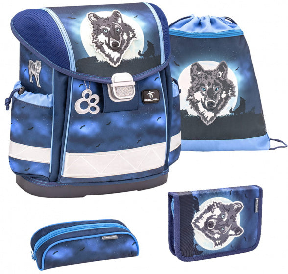 rugzakset Wolf Moon 19 liter polyester blauw 4-delig