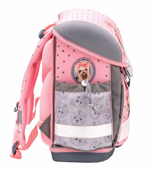 rugzakset Yorki junior 19 liter polyester roze 4-delig