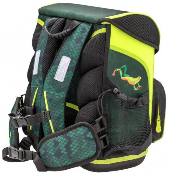 schoolspullenset reptiel 19 liter polyester groen/geel