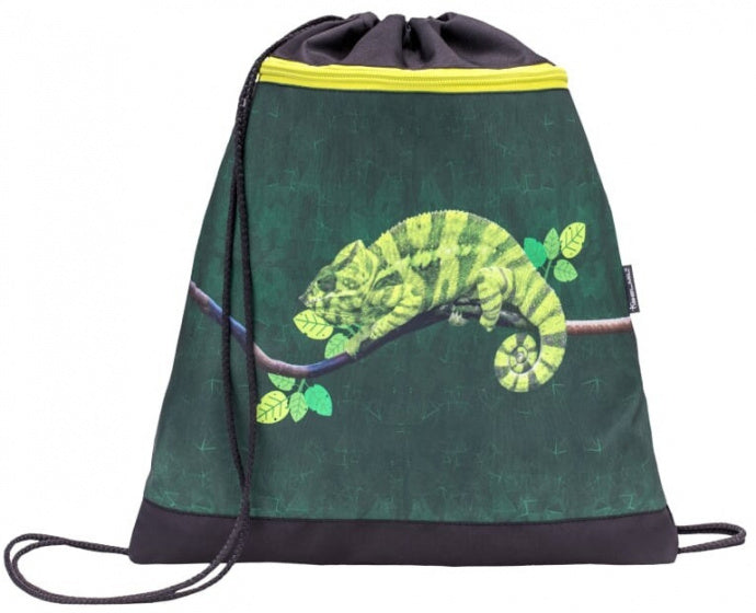 schoolspullenset reptiel 19 liter polyester groen/geel