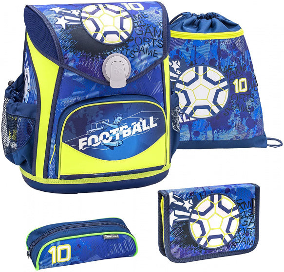 schoolspullen Soccer 19 liter polyester blauw 4-delig