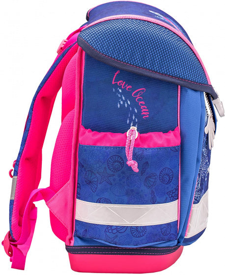 schooltas Mermaid meisjes 32 x 19 x 36 cm blauw/roze