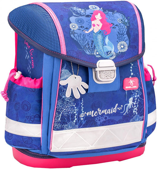 schooltas Mermaid meisjes 32 x 19 x 36 cm blauw/roze