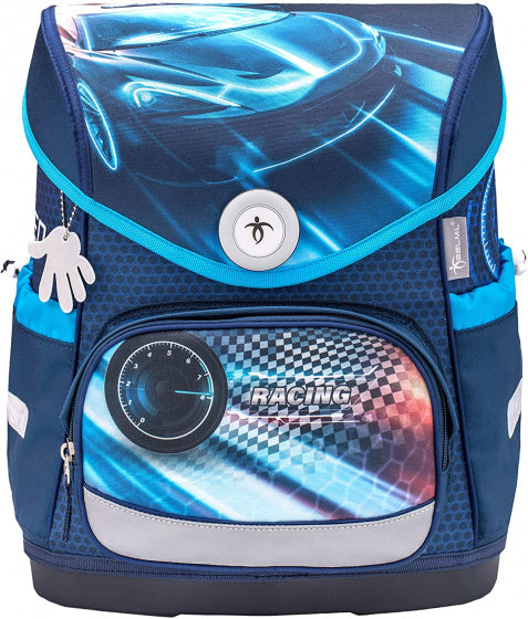 schooltas Race jongens 30,5 x 19 x 37 cm blauw 2-delig