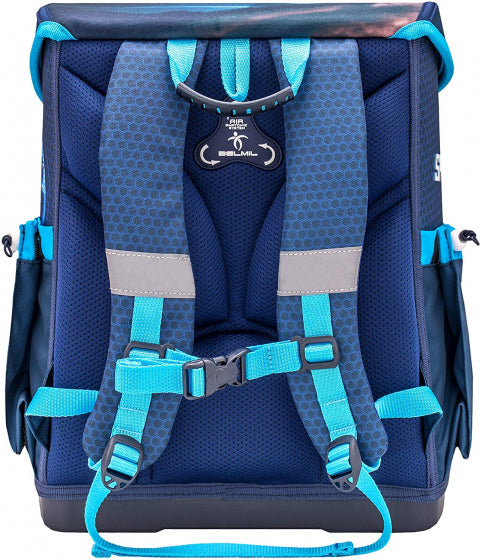 schooltas Race jongens 30,5 x 19 x 37 cm blauw 2-delig