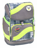 rugzakset Bricks jongens polyester grijs/geel 4-delig