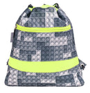 rugzakset Bricks jongens polyester grijs/geel 4-delig