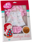 babypop-accesoire jurk meisjes 30 cm polyester roze/wit