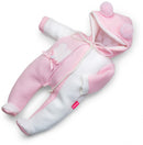 poppenkleding pyjama meisjes 38 cm PE roze/wit