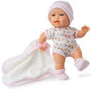 babypop Andrea meisjes 32 cm vinyl/wol roze 6-delig