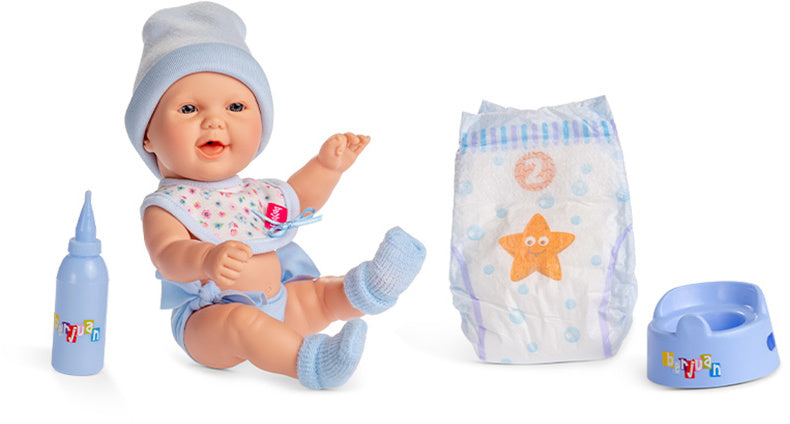 babypop Baby Pipí meisjes 30 cm vinyl/textiel blauw/wit