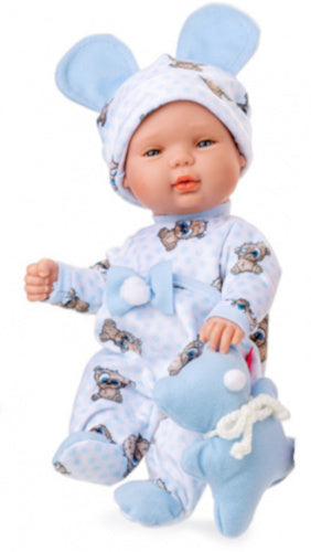 babypop Baby Smile meisjes 30 cm textiel/vinyl blauw