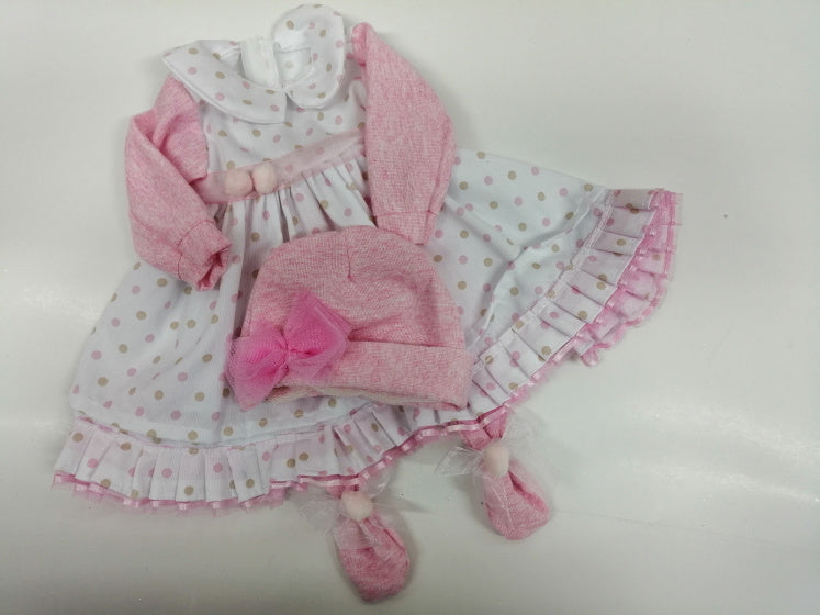 babypop kleertjes Baby Sweet junior vinyl wit/roze