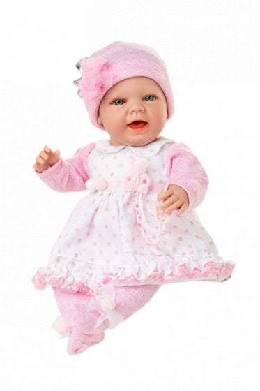 babypop kleertjes Baby Sweet junior vinyl wit/roze