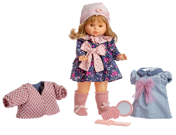 tienerpop Colette meisjes 45 cm roze/donkerblauw