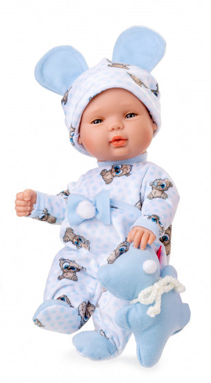 babypop in pyjama 30 cm blauw