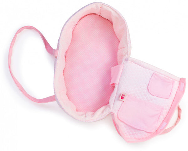 draagtas babypop meisjes 38 cm textiel roze