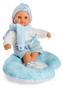 babypop met accessoires junior 34 cm blauw 7-delig