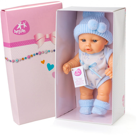 babypop Mini Baby 20 cm meisjes blauw
