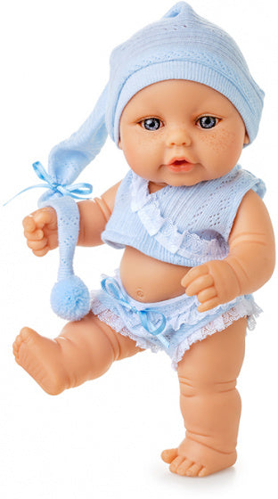 babypop Mini Baby 20 cm meisjes lichtblauw
