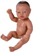 babypop Newborn 30 cm junior vinyl/textiel wit/blauw