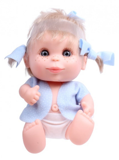 babypop Pecosetes meisjes 20 cm vinyl/textiel blauw/wit