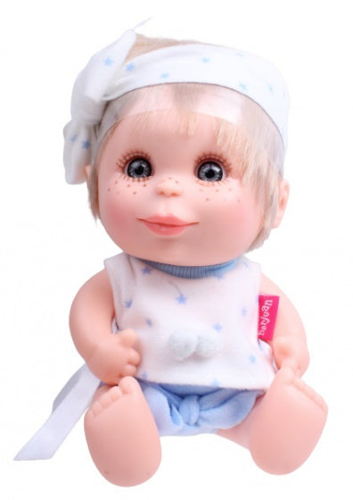 babypop Pecosetes meisjes 20 cm vinyl/textiel wit/blauw